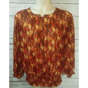 Size 24 Chadwicks Beautiful Fall Leaf Print Blouse